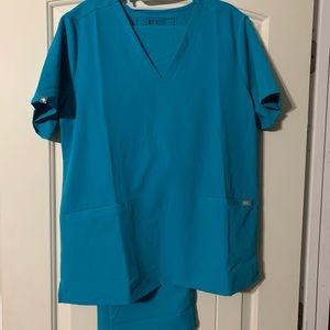Figs Scrubs Set - Teal - Large Tall
